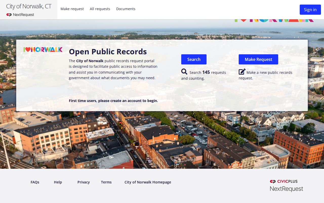 City of Norwalk FOIA portal for police-held warrant records