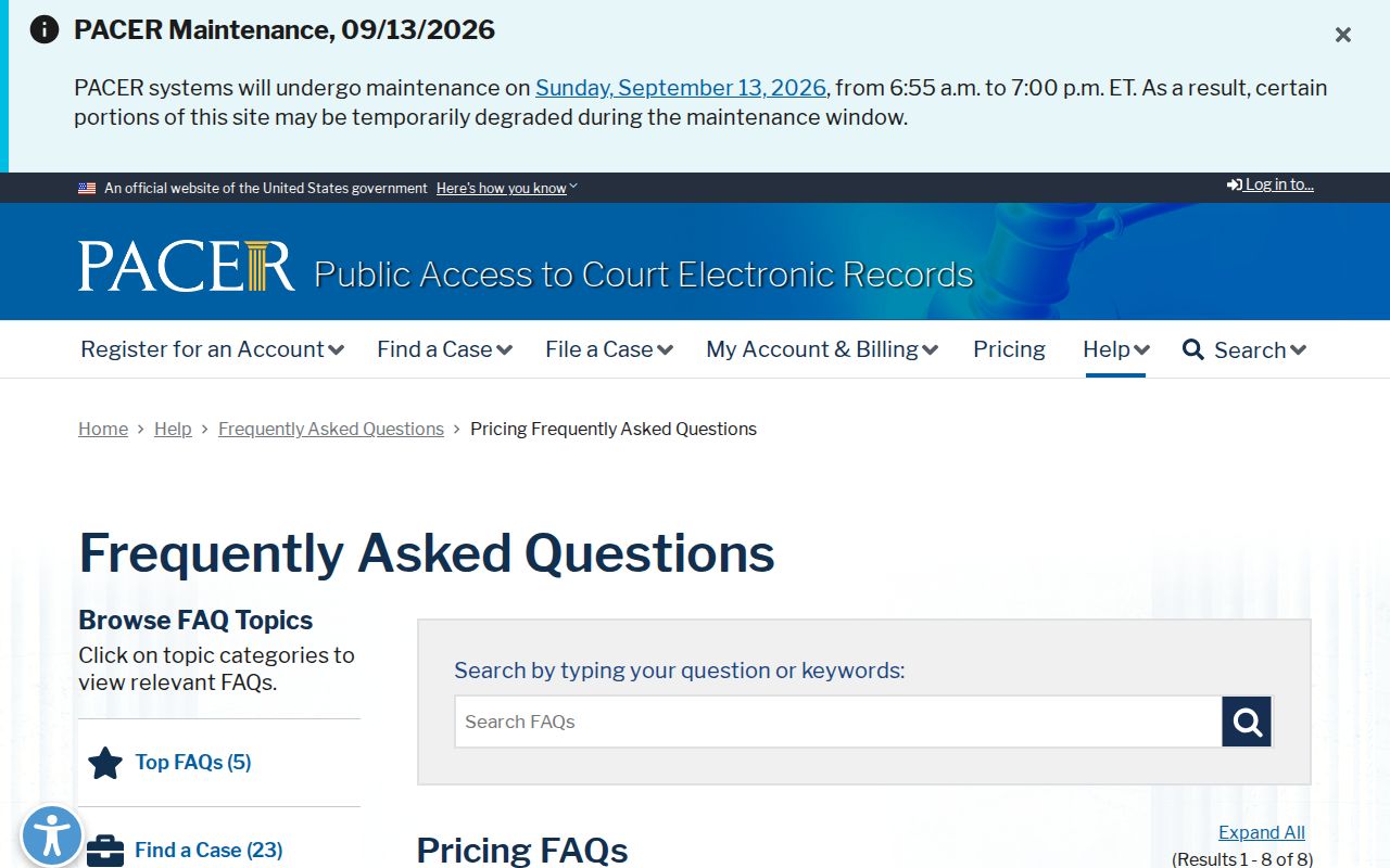 PACER fee help for federal records separate from Norwalk County warrants